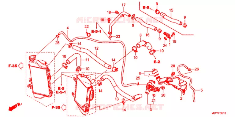 FLEXIBLE DE RADIATEUR Honda MOTO 1000 AFRICA-TWIN 2016  CRF1000DG