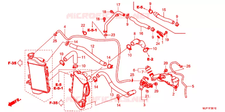 FLEXIBLE DE RADIATEUR Honda MOTO 1000 AFRICA-TWIN 2016  CRF1000DG
