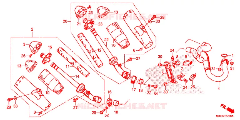 SILENCIEUX D'ECHAPPEMENT Honda MOTO 450 CRF 2021  CRF450RK