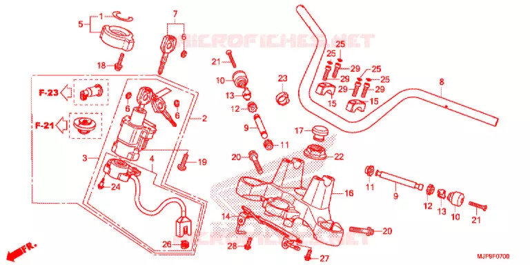 GUIDON - TE DE FOURCHE Honda MOTO 700 CTX 2017  CTX700DH
