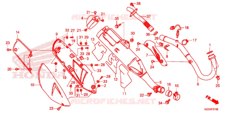 SILENCIEUX D'ECHAPPEMENT Honda MOTO 250 CRF 2017  CRF250LH