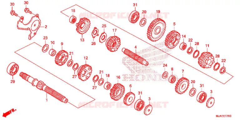 BOITE DE VITESSES (VT750CS/C2B/C2S/C) Honda MOTO 750 SHADOW 2017  VT750CSH