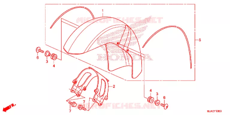 GARDE BOUE AVANT (VT750CS/C) Honda MOTO 750 SHADOW 2017  VT750CSH