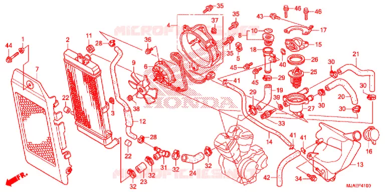 RADIATEUR (VT750CS/C2B/C2S/C) Honda MOTO 750 SHADOW 2017  VT750CSH