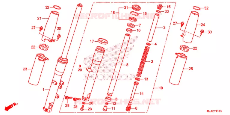 FOURCHE (VT750CS/C2B/C) Honda MOTO 750 SHADOW 2017  VT750CSH