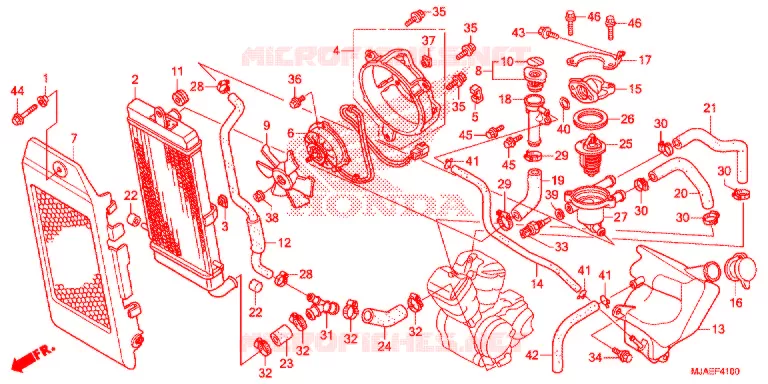 RADIATEUR (VT750CS/C2B/C2S/C) Honda MOTO 750 SHADOW 2017  VT750CSH
