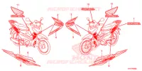 AUTOCOLLANTS pour Honda WING GO 100 Front disk de 2017