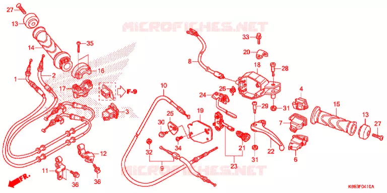 LEVIER DE GUIDON - CABLE - COMMODO Honda SCOOTER 125 ACTIVA 2018  NSC1255WHH