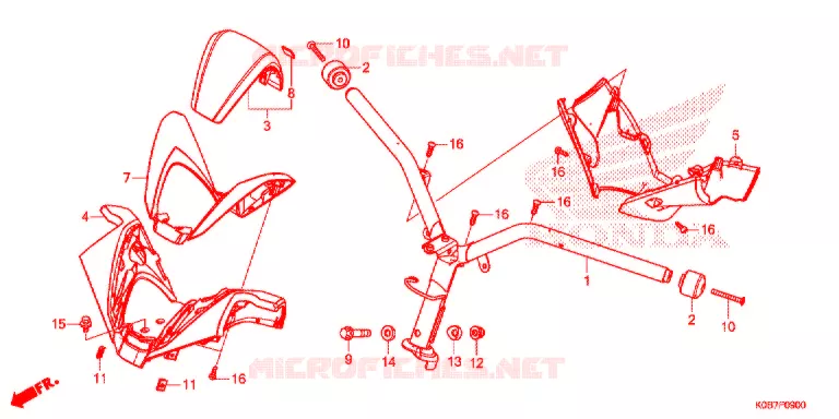 GUIDON - CARENAGE Honda SCOOTER 300 FORZA 2020  NSS300AK_2ED