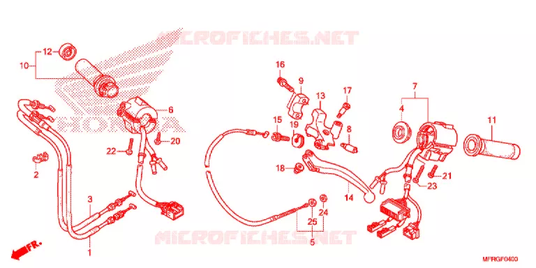 COMMODOS - POIGNEES - CABLES Honda MOTO 1300 VT 2018  VT1300CXJ