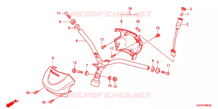 GUIDON - CARENAGE Honda SCOOTER 110 BENLY 2020  MW1101WHJ