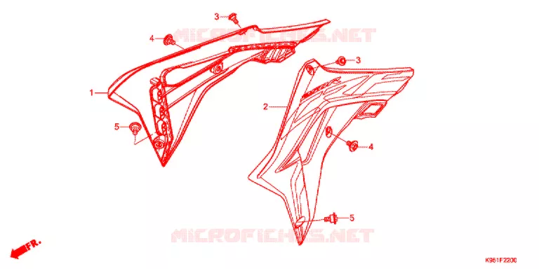 OUIES DE RADIATEUR (CRF250R) Honda MOTO 250 CRF 2019  CRF250RK