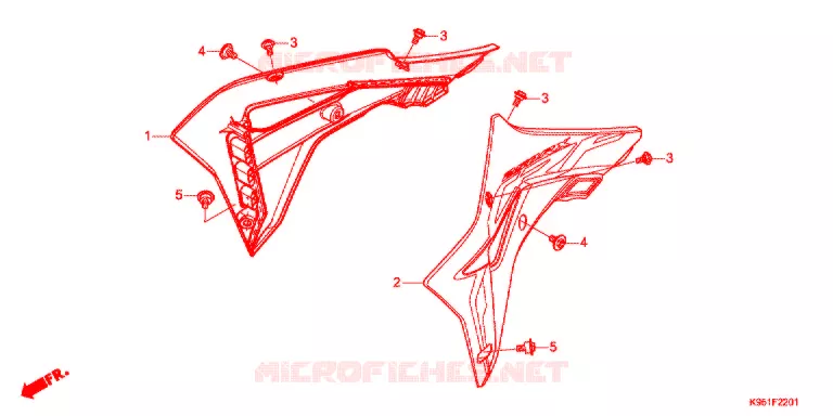 OUIES DE RADIATEUR (CRF250RX) Honda MOTO 250 CRF 2019  CRF250RXK