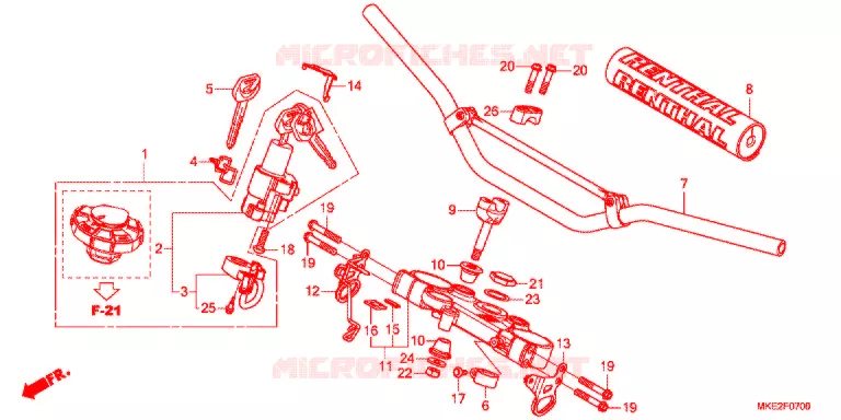 GUIDON - TE DE FOURCHE Honda MOTO 450 CRF 2019  CRF450LK