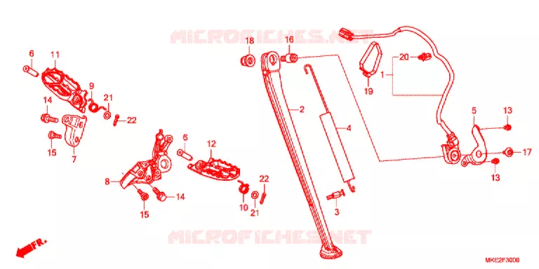 REPOSE PIED - BEQUILLE Honda MOTO 450 CRF 2018  CRF450LK