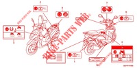 ETIQUETTE DE PRECAUTIONS (NSC50/MPD/WH) pour Honda VISION 50 de 2012