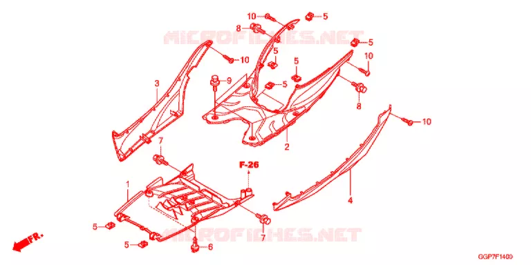 MARCHE PIEDS (NSC50/MPD/WH) Honda SCOOTER 50 VISION 2012  NSC50MPDC