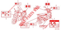 ETIQUETTE DE PRECAUTIONS (NSC50/MPD/WH) pour Honda VISION 50 de 2013