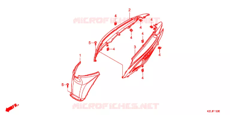 CARENAGE ARRIERE Honda SCOOTER 110 SPACY 2017  NSC110SC