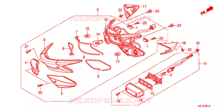FEUX ARRIERE Honda SCOOTER 110 SPACY 2012  NSC110SC