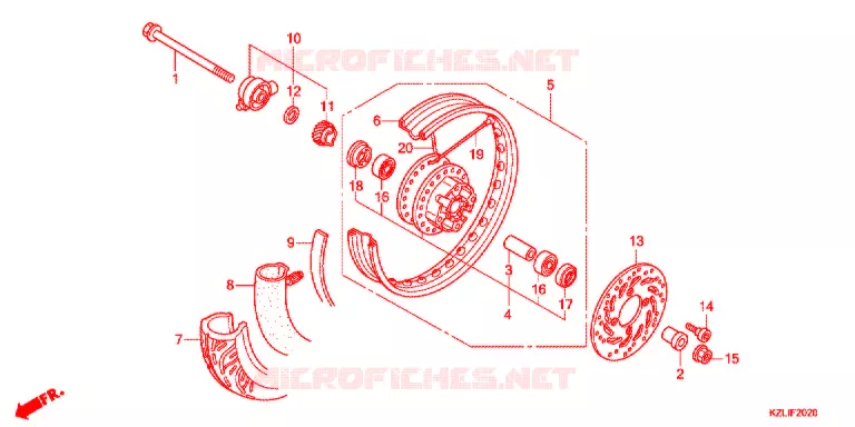 ROUE AVANT (RAYON) Honda SCOOTER 110 SPACY 2012  NSC110SC