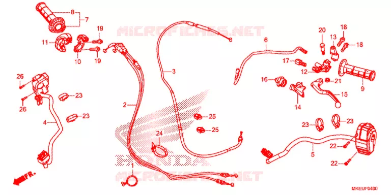 LEVIER DE GUIDON - CABLE - COMMODO Honda MOTO 450 CRF 2019  CRF450LK