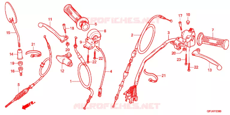 LEVIER DE GUIDON - CABLE - COMMODO Honda MOTO 50 MONKEY 2017  Z50JH_17_M