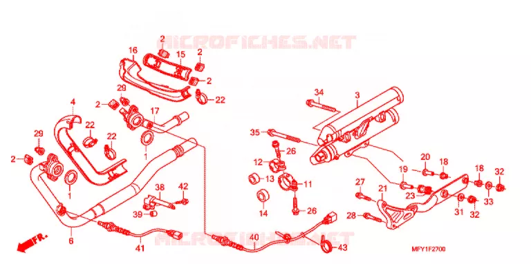 SILENCIEUX D'ECHAPPEMENT Honda MOTO 1300 VT 2010  VT1300CRAA