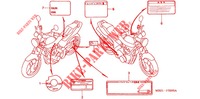 ETIQUETTE DE PRECAUTIONS (CB600FW/X) pour Honda CB 600 HORNET With Speed warning limit de 1998
