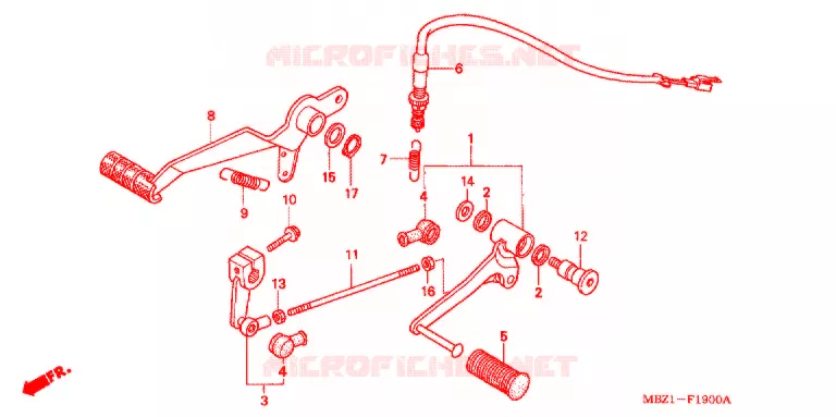 SELECTEUR - PEDALE DE FREIN Honda MOTO 600 HORNET 1998  CB600FW
