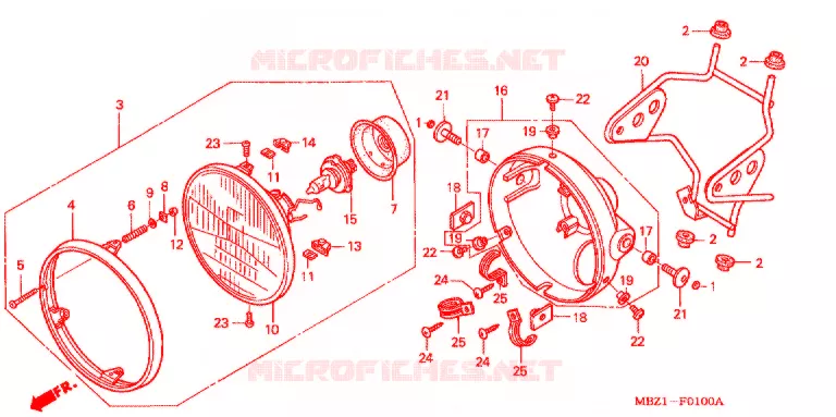 PHARE (CB600FW/X) Honda MOTO 600 HORNET 1999  CB600FX