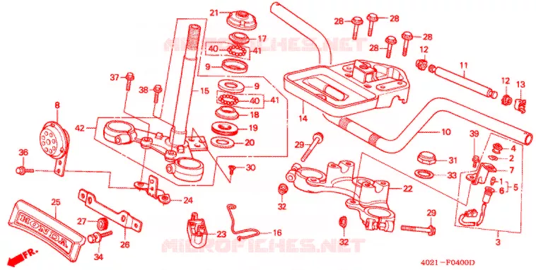 GUIDON - TE DE FOURCHE Honda MOTO 125 CD 1993  CD125TP