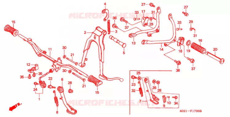 REPOSE PIED - BEQUILLE Honda MOTO 125 CD 1994  CD125TS