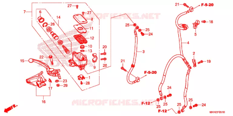 MAITRE CYLINDRE DE FREIN AVANT Honda MOTO 1000 AFRICA-TWIN 2019  CRF1000ALK