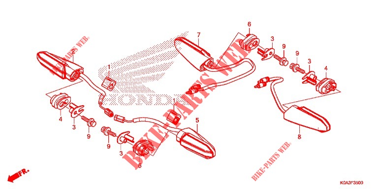 CLIGNOTANT pour Honda CB 300 R ABS de 2019