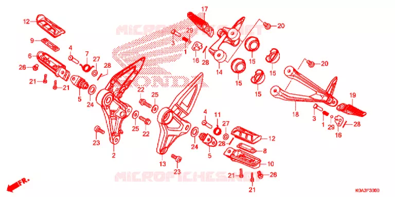 REPOSE PIED Honda MOTO 300 CB 2020  CBF300NAL