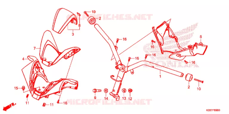 GUIDON - CARENAGE Honda SCOOTER 300 FORZA 2020  NSS300AK_2ED