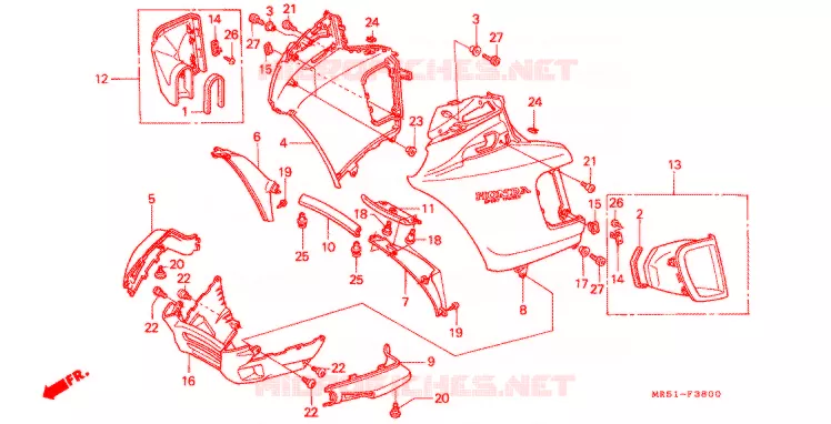 CARENAGE Honda MOTO 800 PC800 1994  PC800R