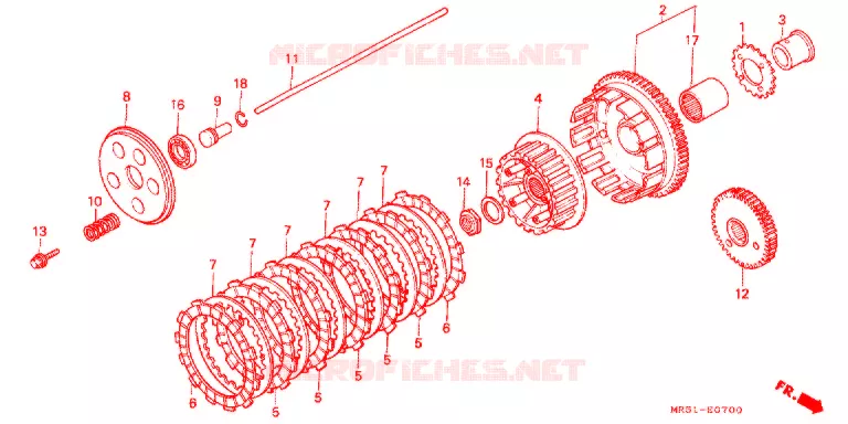 EMBRAYAGE Honda MOTO 800 PC800 1995  PC800R