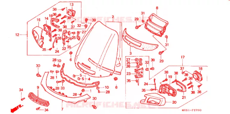PARE-BRISE Honda MOTO 800 PC800 1995  PC800R