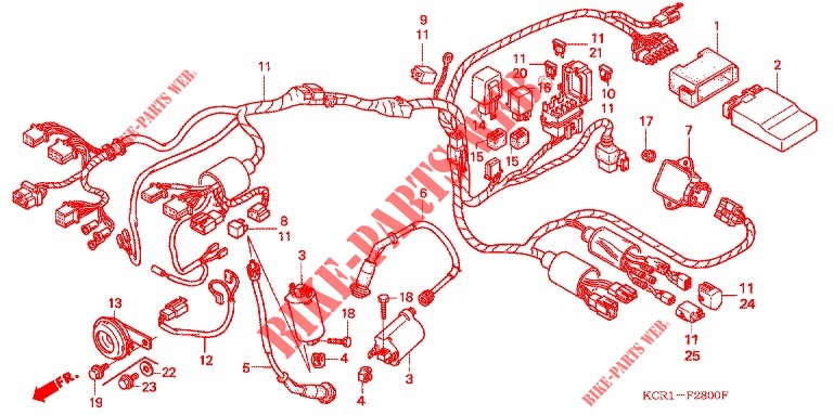 FAISCEAU DES FILS pour Honda V TWIN MAGNA 250 SPEED WARNING LIMIT de 1996