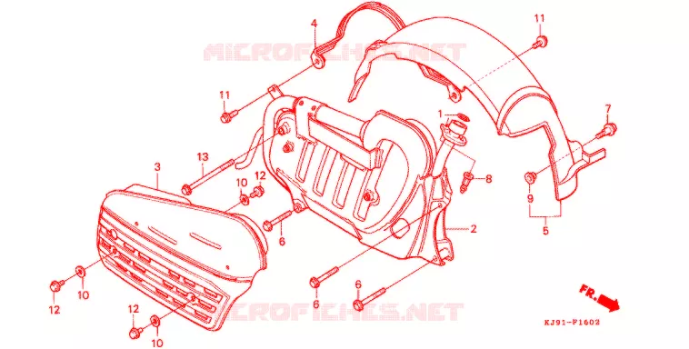 SILENCIEUX D'ECHAPPEMENT -  (CH125H/N/P/R) Honda SCOOTER 125 SPACY 1992  CH125N
