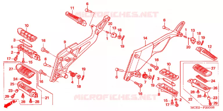 REPOSE PIED Honda MOTO 400 CB 2008  CB400L6