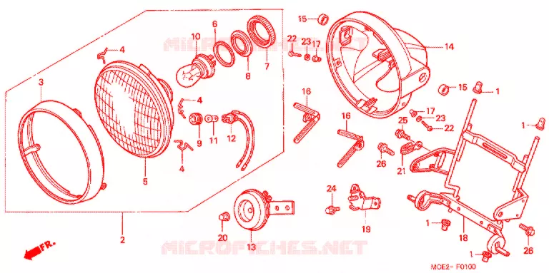 PHARE Honda MOTO 400 CB 2007  CB400L6