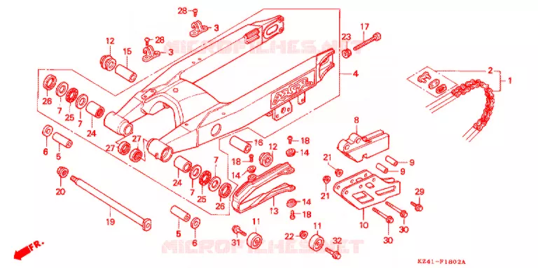 BRAS OSCILLANT (CR125RP/R/S/T) Honda MOTO 125 CR 1995  CR125RS