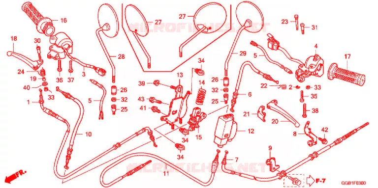LEVIER DE GUIDON - CABLE - COMMODO Honda SCOOTER 50 SCOOPY 2009  CHF509