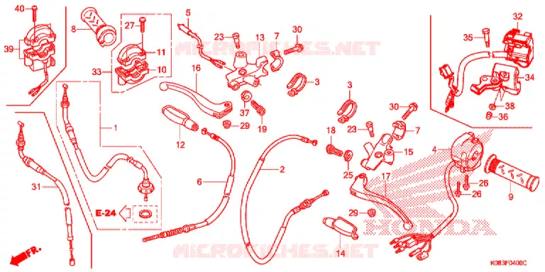 LEVIER DE GUIDON - CABLE - COMMODO Honda MOTO 110 ACE 2019  CG110SHK