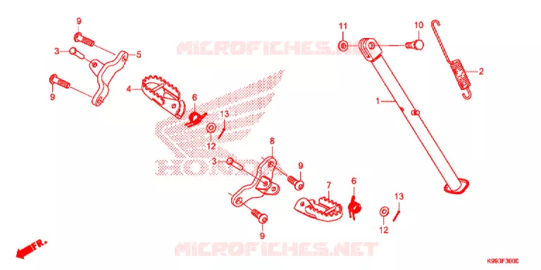 REPOSE PIED - BEQUILLE Honda MOTO 250 CRF 2019  CRF250FK