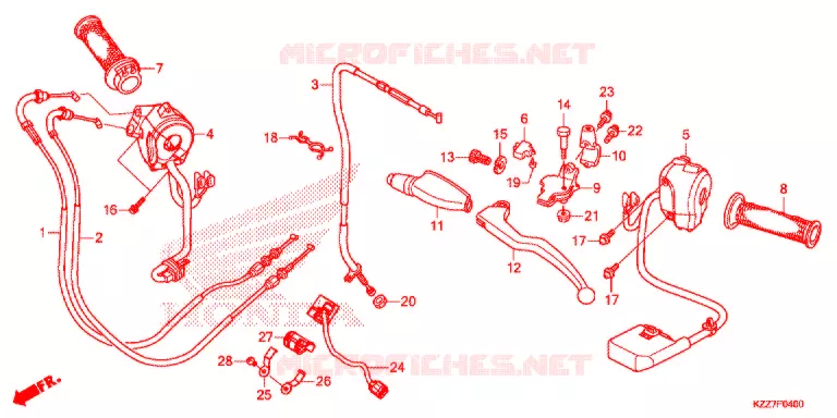 LEVIER DE GUIDON - CABLE - COMMODO Honda MOTO 250 CRF 2019  CRF250LK