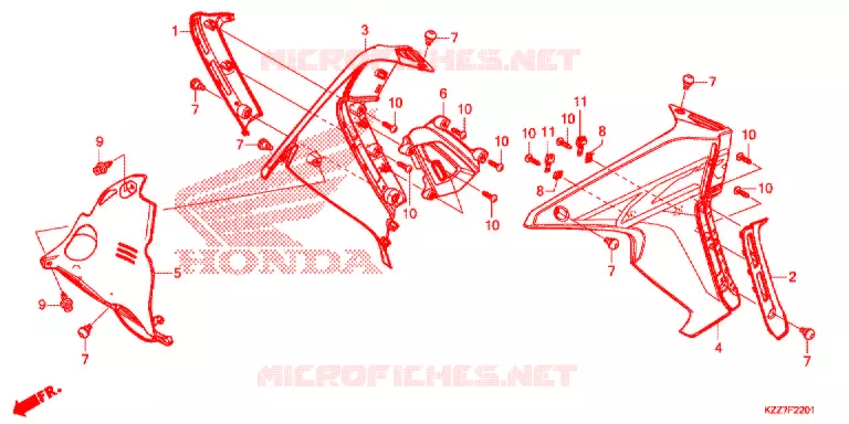 OUIES DE RADIATEUR (CRF250RL/RLA) Honda MOTO 250 CRF 2019  CRF250RLK